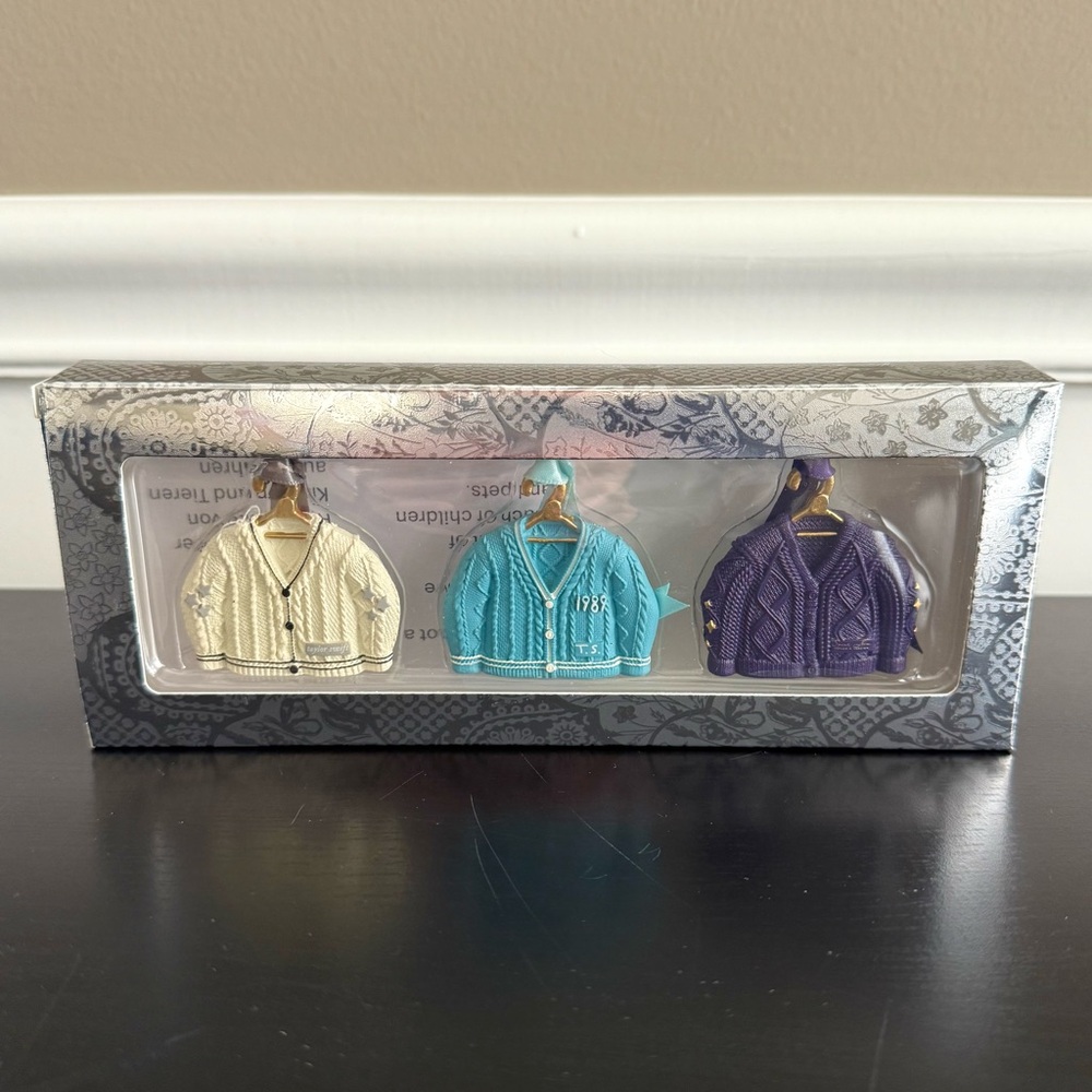 Taylor Swift MINI CARDIGAN ORNAMENT SET - Folklore, 1989, Speak Now